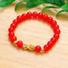 Pixiu Bracelet with Glass Beads and Gold-Tone Charm