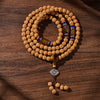 Bodhi Seed Mala Necklace with Dzi Bead Accents