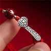 Sterling Silver Ruyi and Cinnabar Red String Bracelet