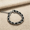Handmade Leather Bracelet with Titanium Steel Buckle
