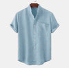 Men's Linen Short Sleeve Shirt with Pocket