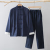 Men's Cotton Linen Tang Suit Jacket Chinese Frog Button Shirt