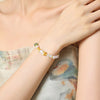 925 Sterling Silver Bamboo Bracelet with Jade and Pearl