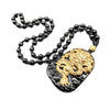 18K Gold-Plated Dragon Obsidian Lucky Pendant Necklace