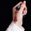 Cinnabar Keychain with Traditional Chinese Motifs