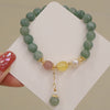 Jade Pearl Strawberry Quartz Bead Charm Bracelet