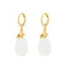Teardrop Stone Earrings with Gold-Tone Copper Posts