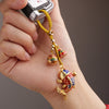 Colorful Koi Fish Hollow Bell Keychain for Wealth and Luck