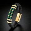 Handmade Leather Bracelet with Titanium Steel Buckle