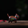 Hand-Carved Rainbow Wood Cat Figurine