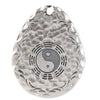 Bagua Yin Yang Water Drop Pendant, Copper Plated Silver Tone