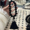 Beaded Tassel Bracelet with Jade Rabbit Charm