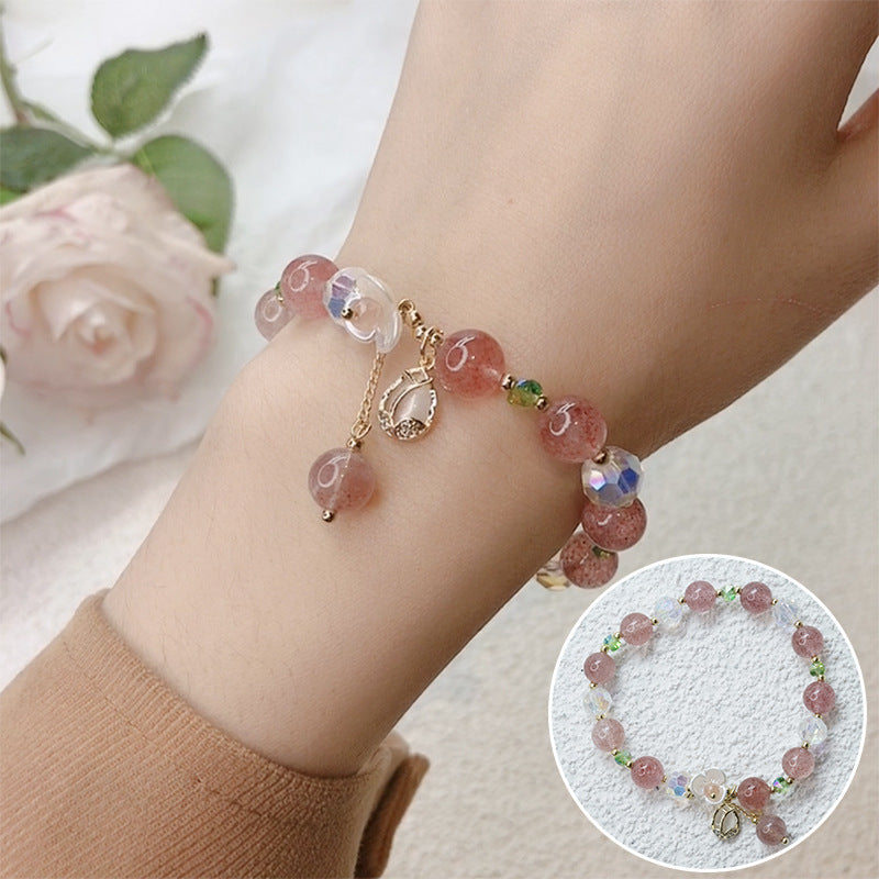 Floral Quartz Bracelet with Tulip Charm
