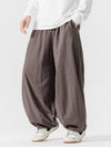 Men's Harem Pants Solid Color Cotton Elastic Waist With Pockets