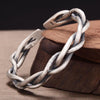 Men's Twisted Braided Cuff Bracelet, Vintage Open Bangle