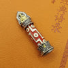 Nine-Eye Dzi Bead Pendant with Buddha Figure