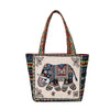 Embroidered Canvas Tote Bag with Elephant or Butterfly Design