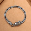 Copper Dragon Strength Silver Tone Retro Braided Bracelet