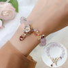 Crystal Flower Bracelet with Leaf Charm