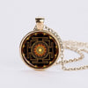 Sacred Sri Yantra Time Gemstone Necklace Pendant