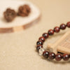 Red Sandalwood and White Crystal Beaded Bracelet
