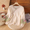 Embroidered Linen Top for Women, Traditional Chinese Style