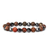 Faceted Stone Bead Bracelet with Hematite, 8mm