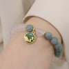 Burmese Jade and Agate Lotus Bracelet