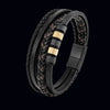 Multi-Layer Braided Leather Bracelet with Magnetic Buckle