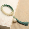 Gradient Bodhi Seed Wrist Mala with Lotus and Tassel