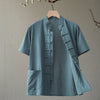 Men's Cotton Linen Tang Suit Shirt Short Sleeve Chinese Style Top