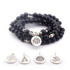8mm Natural Stone Lotus Mala Bracelet