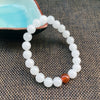 White Golden Jade Beads Bracelet and 108 Mala Necklace