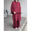 Men's Meditation Cloth Long Sleeve Frog-Button Shirt and Pants Set