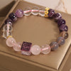 Amethyst and Rose Quartz Beaded Bracelet for Women