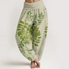 Women's Harem Pants Cotton Digital Print Elastic Waist