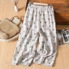 Women's Floral Print Wide Leg Pants Casual Straight Trousers