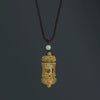 Green Sandalwood Necklace Pendant, Lotus and Mantra Incense Box