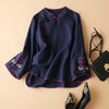 Women's Chinese Style Embroidered Cotton Linen Top