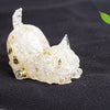 Resin Cat Figurine with Crystal Gravel, Desk Decor