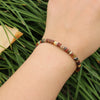 Natural Stone Disc Bead Bracelet with Adjustable Cord