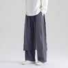 Men's Cotton Linen Wide Leg Pants With Pockets