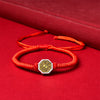 Red String Bracelet with Bagua Charm, Handwoven
