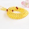 Natural Amber 108 Mala Necklace, Hand-Knotted Beads