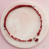 Fox Charm Anklet with Braided Cord and Copper Beads
