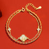 Horse Charm Bracelet or Necklace with Red Agate and Jade