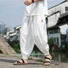 Men's Embroidered Harem Pants with Drawstring