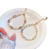 Natural Pearl and Crystal Adjustable Chain Bracelet