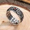 Adjustable Copper Vajra Ring with Red Stone