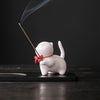 Ceramic Cat Incense Burner Cute Animal Decoration